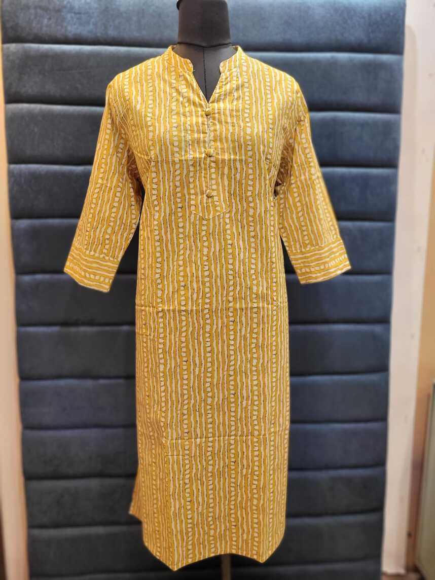 Big size yellow kurti